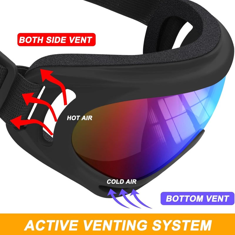 OXG Store 2 Pack Motorcycle Goggles with 2 Neck Gaiters, UV400 Protection Dirt Bike Motorbike Motocross ATV Skiing Goggles - Image 4